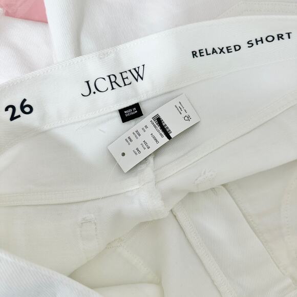 J.Crew Relaxed Denim Short White High Rise Classic Minimalist White 26 NWT - Picture 9 of 11